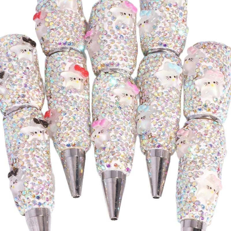 Wholesale beadable pens DIY Little Star Bow Diamond Pen Full Diamond Bead Pen